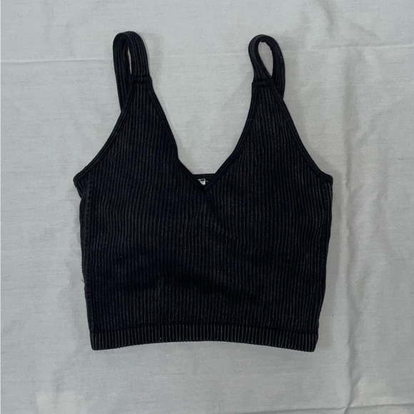 Black Ribbed Tank Top - Picture 1 of 2